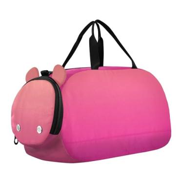 Imagem de Bolsa esportiva para meninos com bandeira mundial de fim de semana, bolsa esportiva para viagem e academia, Dégradé fúcsia rosa coral, Clássico