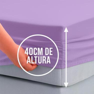 Imagem de Lençol de cama Queen Avulso 400 Fios 40cm Altura 100 algodao com elast