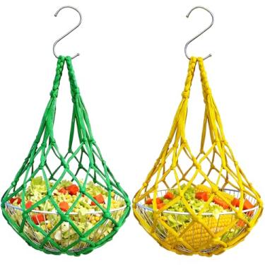 Imagem de DOTUHAO Pacote com 2 alimentadores de frango pendurados, conjunto grande de comedouro para aves de capoeira, 26 cm, suporte de galinha e vegetais com 2 ganchos para galinheiros (embalagem com 2)