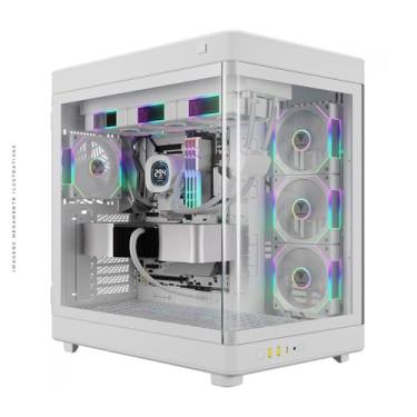 Imagem de Gabinete Gamer Gamdias NESO P1 Pro, Full Tower, Vidro Temperado, E-ATX, Sem Fonte, 3 Fans RGB, Branco - NESO-P1-PRO-WW