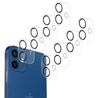 Imagem de Pacote com 8 protetores de lente de câmera de vidro temperado para iPhone 12 e 12 Mini, [dureza 9H] [grau militar à prova de estilhaçamento] ultrarresistente, 8 peças