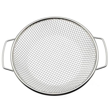 Imagem de YUEBM Peneira de solo de aço inoxidável para balde de 5 galões, tela de jardim de malha de 1/10.2 cm para sujeira, areia, composto com alças resistentes (1/10.2 cm)