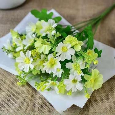 Imagem de Galhos de Flores Artificiais 35cm com 24 Flores | Arranjo Decorativo para Casamento e Eventos(branco,KIT COM 1 UNIDADE)