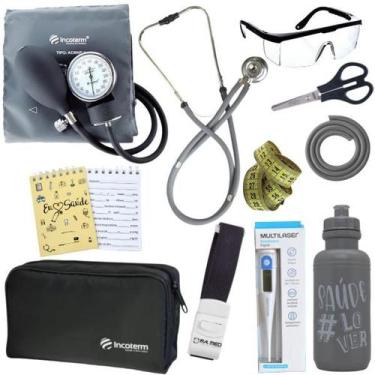 Imagem de Kit Enfermagem Estágio Aparelho Pressão Estetoscópio - INCOTERM, GRAFI