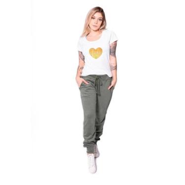 Imagem de Camiseta Longline Kruger's Concept  Love - Feminino - GG - Branco, Bra