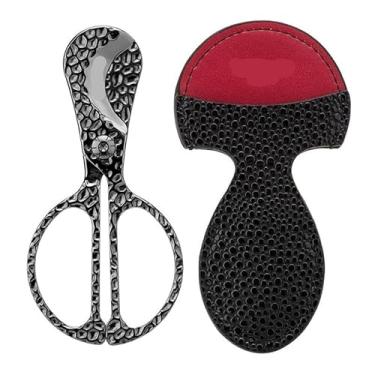 Imagem de JDIME Tesoura de charuto martelo malha aço inoxidável grande diâmetro cabo duplo faca de viagem portátil (preto)