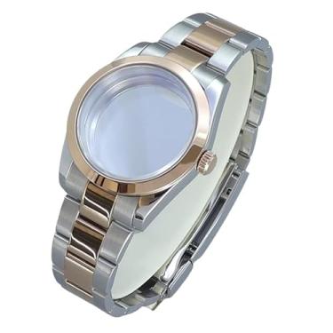 Imagem de FEIYASHI Caixa de relógio masculina à prova d'água de aço inoxidável ouro rosa de 36/39 mm para movimento NH35/34/36/38 Miyota8215, Tampa inferior de vidro 6, 36mm+For Miyota8215 8205 Movement, Caixa