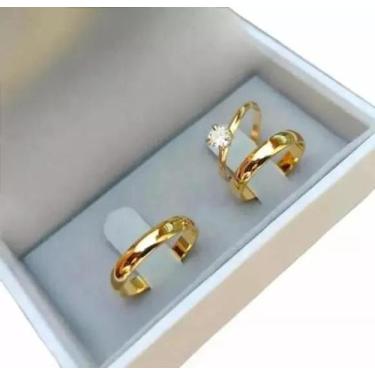 Imagem de Par de Alianças Ouro 18k Casamento 3mm 3 Gramas - Sheju Joias E Alianç