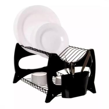 Imagem de Escorredor De Louça Cozinha Prato Duplo Porta Talheres