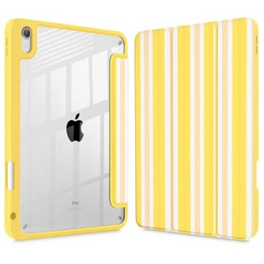 Imagem de Mektron Capa para iPad 2025 11 polegadas (chip A16) 11ª geração serve para iPad 10ª geração 11 polegadas 2022, porta-lápis embutido com capa à prova de choque transparente + suporte de três dobras