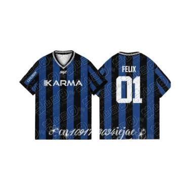 Imagem de Camiseta Masculina Oversize Kpop Stay Karma Álbum Fãs Felix Bangchan H
