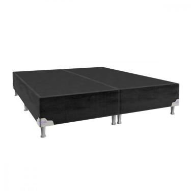 Imagem de Base Para Cama Box Queen 158x198x28 Sued Preto Portobel