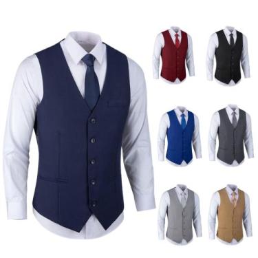 Imagem de Colete Social Masculino Slim - Melhor Preço + Barato - YUNITY, Marinho