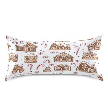 Imagem de Blueangle Fronha de cetim de biscoito de gengibre para cabelo e pele, fronha de seda, tamanho king (50,8 x 101,6 cm) - fronhas de cetim com fecho de envelope (129)