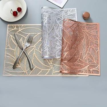 Imagem de Kit 4 ou 6 Jogos Americanos para Mesa Posta - Tapete de Mesa Elegante para Jantar e Celebrações(Aleatório Quadrado,4 Peças)