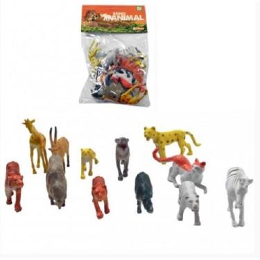 Imagem de Kit 12 Animais Selvagens Reino Animal Tigre Urso Zebra - Ark Toys