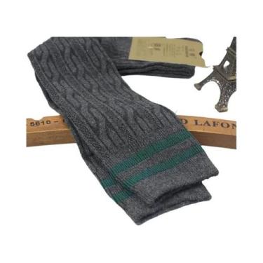 Imagem de Meias Longas De Algodão Listradas Em Preto E Branco Para Mulheres, Mei