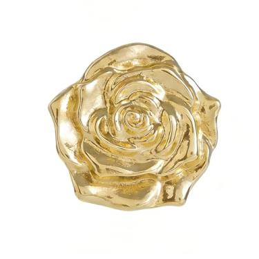 Imagem de Broche de flor rosa 3D broche de lapela de metal broche floral joias para mulheres homens blazer vestido jaqueta distintivo festa de casamento acessório casual presente, Medium, Liga de aço, Sem Pedra