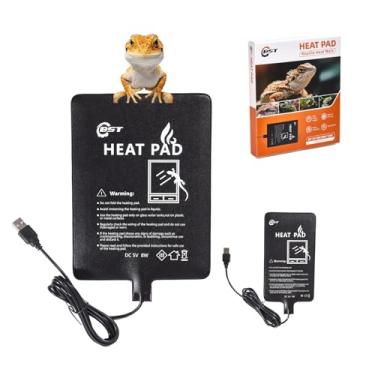 Imagem de Generic Besto Almofada de aquecimento para répteis - alimentada por USB, segurança aprimorada - proteção contra superaquecimento - tamanho de 15 cm x 20 cm - para tartaruga, cobra, lagarto, sapo,
