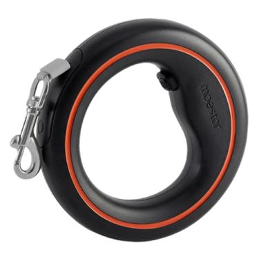 Imagem de IEUDNS Guia retrátil para cães, guia retrátil prática e ergonômica para animais de estimação, corda de tração para cães, Laranja Preto