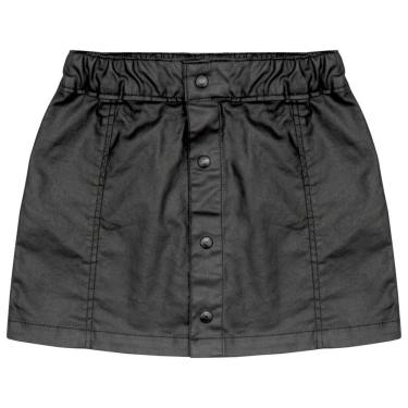 Imagem de Saia Juvenil Look Jeans Resina Preto - PRETO - 14-Feminino