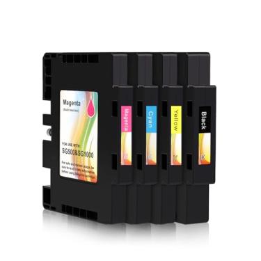 Imagem de SUPERYILED Cartuchos de tinta de sublimação SG500 SG1000 de alto desempenho compatíveis com impressoras SAWGRASS SG500/SG1000, todas as versões de firmware, pacote com 4