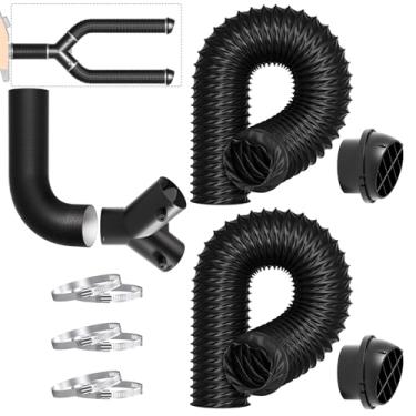 Imagem de Hg Power Kit de dutos de aquecedor a diesel de 75 mm, mangueira flexível de nylon de ar quente de 7,6 cm com conector Y/ventilação/tubo de escape para aquecedor de estacionamento RV de 2/5/8kw