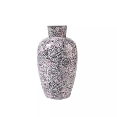 Imagem de Vaso de cerâmica retrô pintado à mão para sala de estar, arranjo de flores, ornamentos de varanda de flores secas, vasos de flores