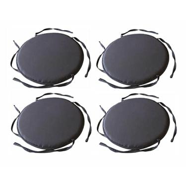 Imagem de Indoor Outdoor Chair Cushions Set of 4, Round Seat Pads With Ties for Dining, Bar Stool, Bistro Chairs - Patio Garden Home Kitchen