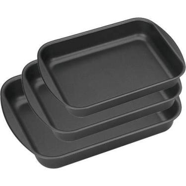 Imagem de Conjunto Assadeira  Tramontina Antiaderente Alumínio 3pçs