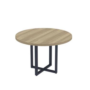 Imagem de Mesa Reunião Redonda 1100pe40tub Noce Naturalle/Azul Delrei - Pandin, 