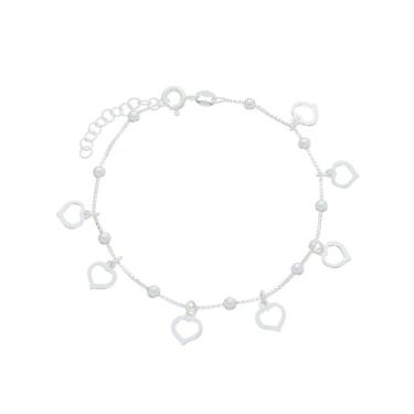 Imagem de Pulseira Bolinha Com Coração De Prata 925