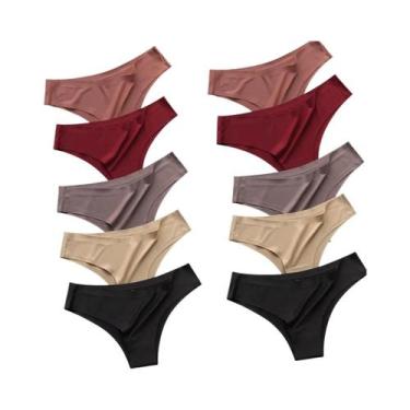 Imagem de Conjunto De 10 Calcinhas Ultrafinas De Cintura Baixa Para Mulheres, Li