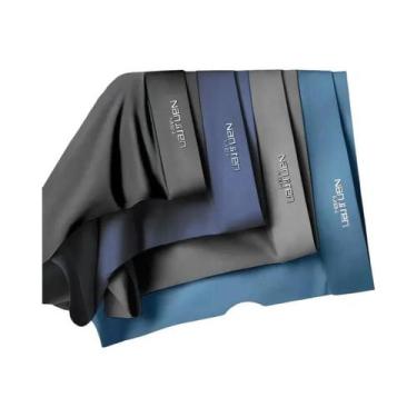 Imagem de Cuecas Boxer Masculinas De Seda Gelada Com Malha, Kit Com 4 Peças, Sex