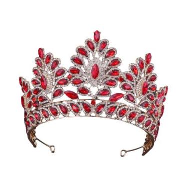 Imagem de Tiara De Noiva Barroca Com Strass, Coroa De Casamento De Luxo Com Cris