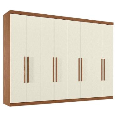 Imagem de Guarda Roupa Casal 8 Portas 4 Gavetas Master New Jatobá Areia Acetinado - Santos Andirá
