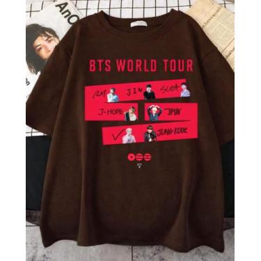Imagem de Camiseta BTS World Tour 2026 Aesthetic Unissex - Sneko Store, Marrom, 