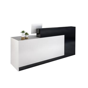 Imagem de Balcão de recepção com trava para varejo e salão de beleza, 60 cm P x 160 cm L x 100 cm A, recepção ideal para loja de roupas e uso no lobby