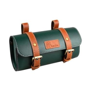 Imagem de Selim De Bicicleta Clássico Retrô Marrom Em Couro Genuíno Com Capa Par