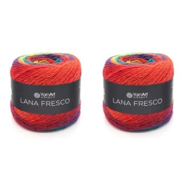 Imagem de YarnArt Lana Fresco 100% fio de lã – Peso fino/esportivo (#2) – 3,52 oz (100 g) / 415 jardas (380 m) por bola – Fio de tricô e crochê de fibra natural macia para suéteres, xales, roupas (2, 8109)