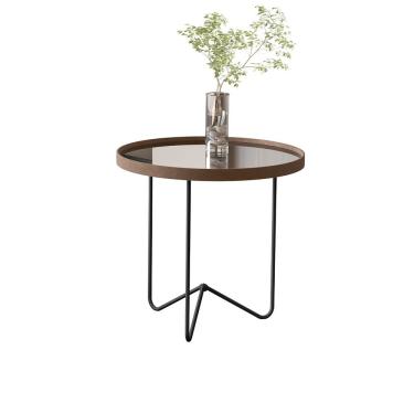 Imagem de Mesa Lateral Alamanda Castanho Pe Preto - Moveis Jb