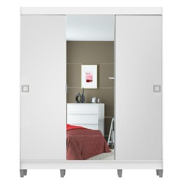 Imagem de Guarda Roupa Veneza 3 Portas 1 Espelho 8 Pés Branco Madesa