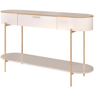 Imagem de Aparador Para Sala De Estar Orgânico Industrial Beca D05 Off White - Lyam Decor