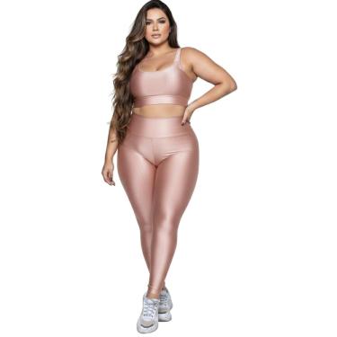 Imagem de Conjunto Fitness Plus Size Top e Calça New Zig 3D Vekyo Alta Compressão Academia Treino Musculação-Feminino