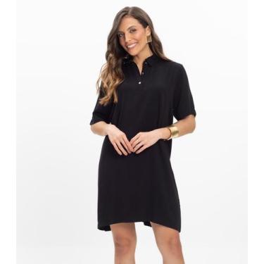 Imagem de Vestido Curto Viscose Double Feminino Endless Preto, GG, Preto