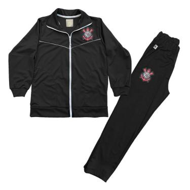 Imagem de Conjunto Agasalho Corinthians Infantil Jaqueta e Calça