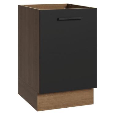 Imagem de Balcão De Cozinha 50cm 1 Porta (sem Tampo) Rp Agata Madesa Rustic/preto