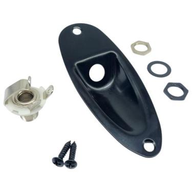 Imagem de Jack Plate Canoa guitarra Strato PRETO parafuso MXP ST100BK