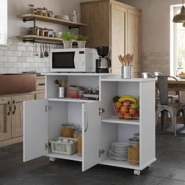 Imagem de Armário Fruteira Com Variações de Cores  Suporte para Microondas e Caf