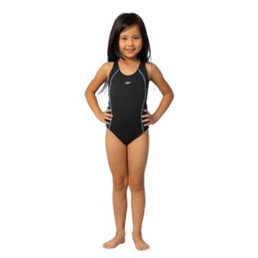 Imagem de Maiô Infantil Speedo Para Natação Hidroginástica Acqua Basic -, Preto,